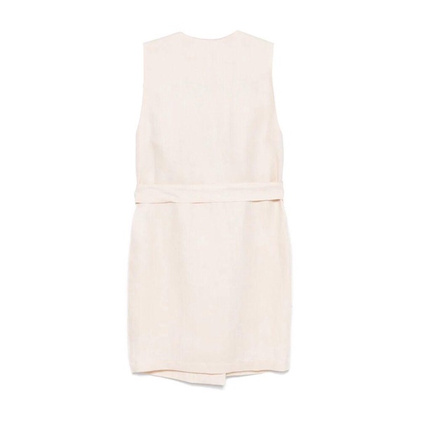 Beige Sleeveless V-Neck Sweater