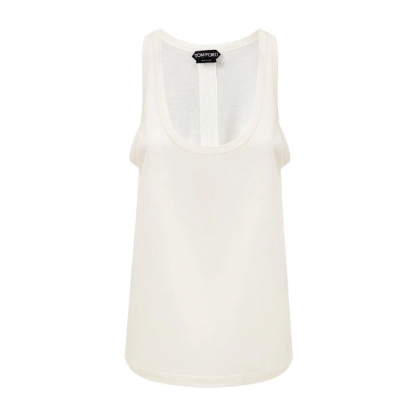Silk Sleeveless Top in White