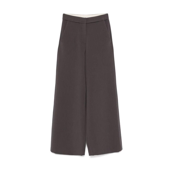 Dark Gray Wide-Leg Palazzo Trousers
