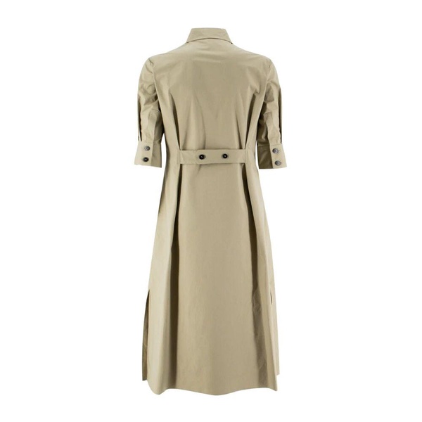 Stretch Cotton Shirt Collar Dress