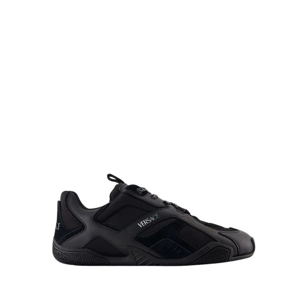 Black Leather Sneakers - Round Toe