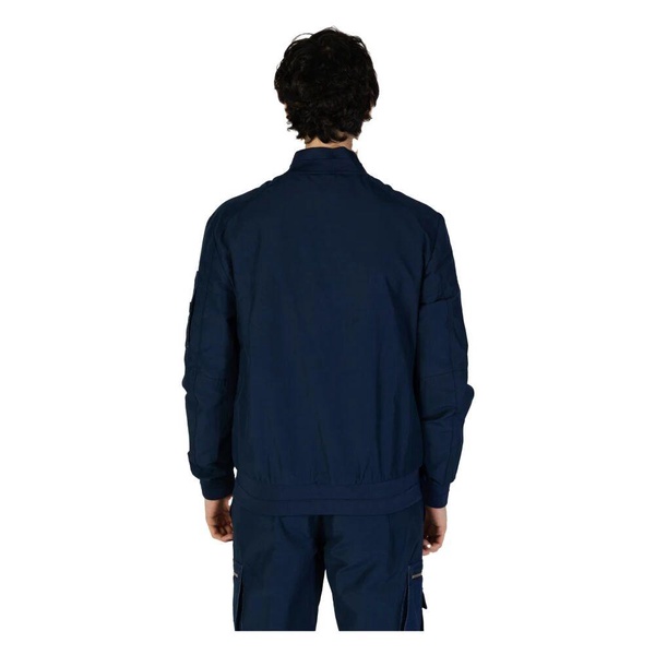 Blue Zip-Up Jacket Spring/Summer Plain