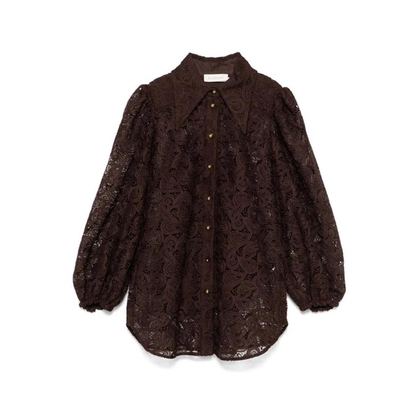 Chocolate Brown Lace Blouse