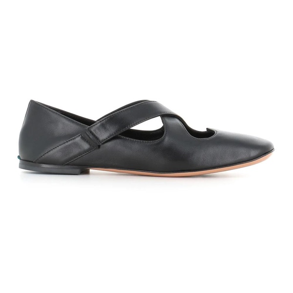 Black Leather Ballet Flats