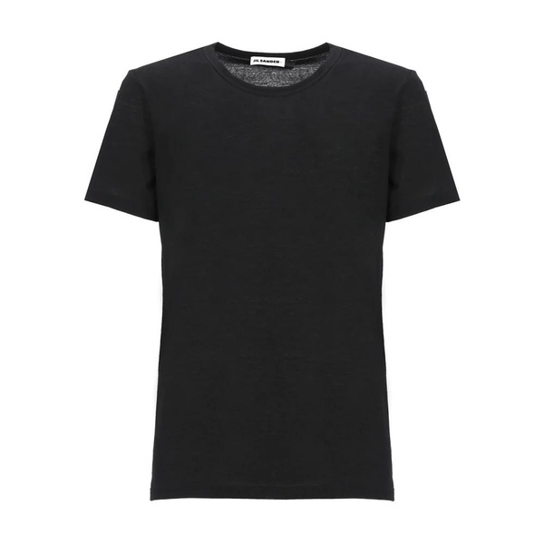 Black Cotton T-shirt with Printed Logo