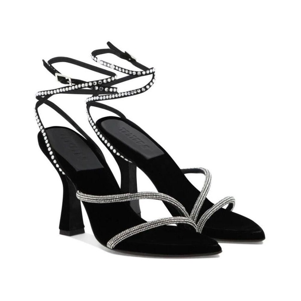Velvet heeled sandals