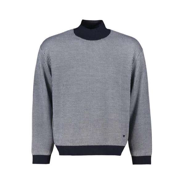 Blue Wool Turtleneck Sweater