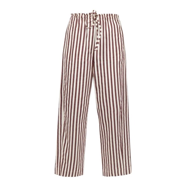Cotton and silk wide leg pants