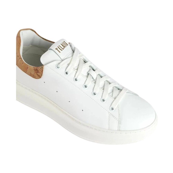 White Leather Sneakers with Geo Classic Detail