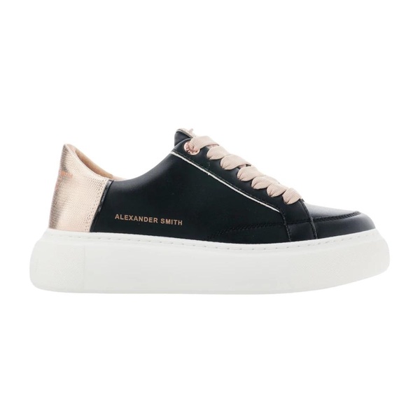 Black Vegan Sneakers with Platinum Glitter Spur