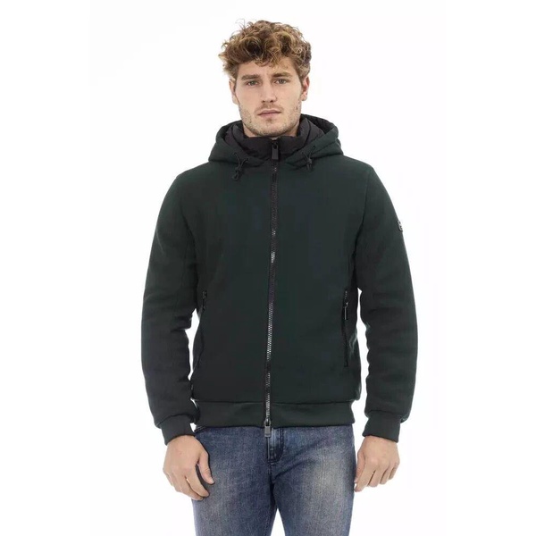 Elegant Monogram Zip Jacket Green