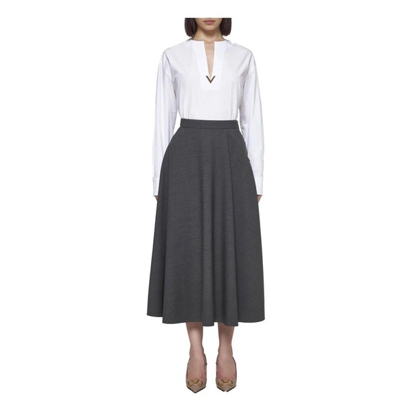 Midi Full Skirt in Mid Grey