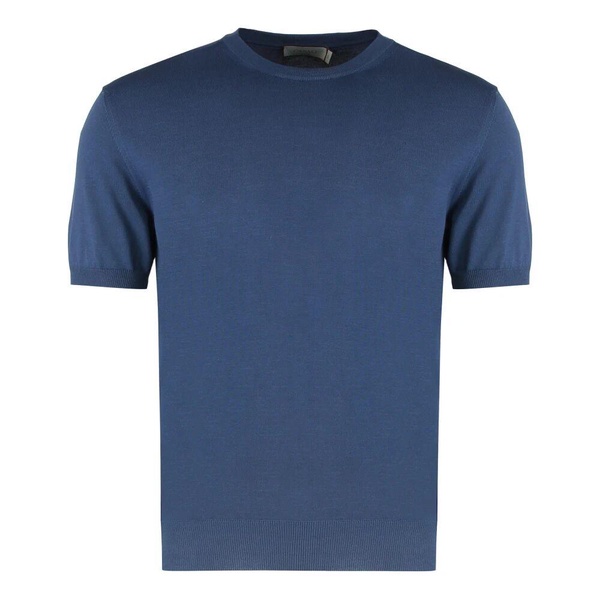 Ribbed Cotton Short Sleeve Sweater