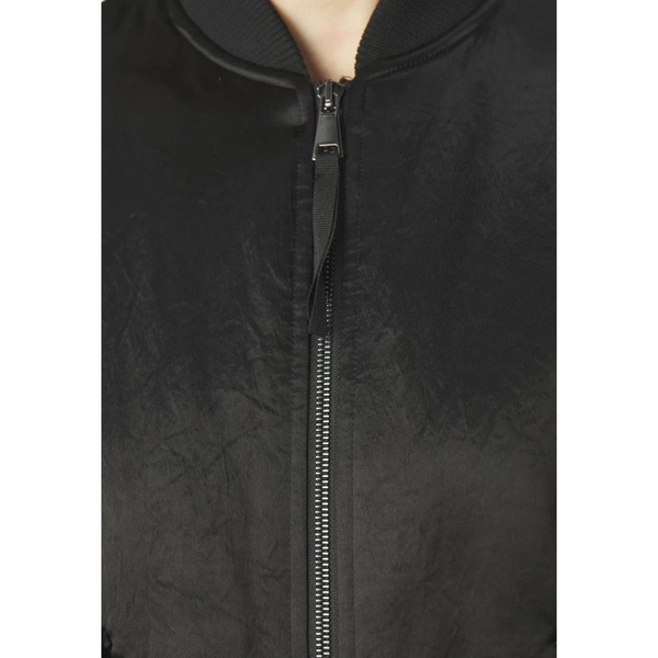 Black Oversized Bomber Jacket with Insulating Technology