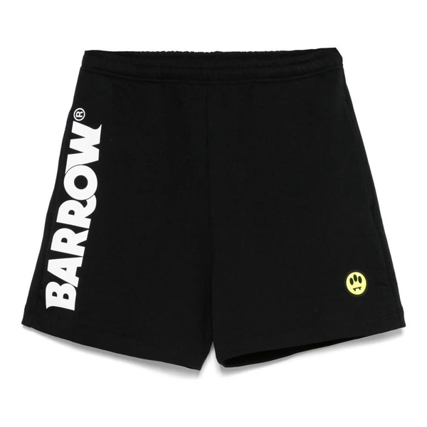 Black Overall Shorts with Iridescent Detail