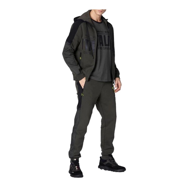 Military Style Sweatpants Green with Mesh and Ripstop