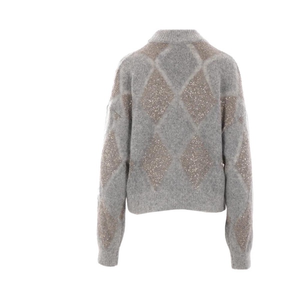 Gray Dazzling Argyle Sweater