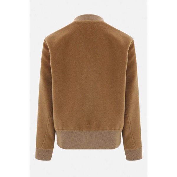 Brown Wool Bomber Jacket