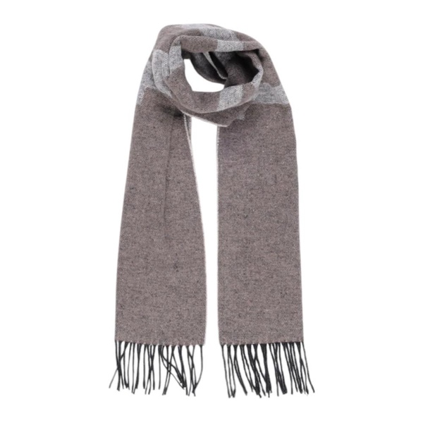 Beige Check Pattern Woolen Scarf