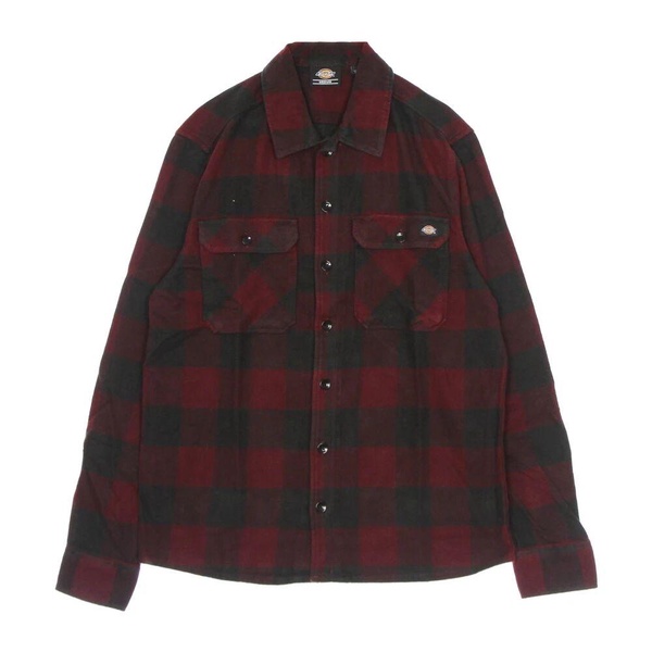 Maroon Flannel Long Sleeve Shirt