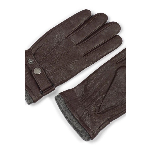 Dark Brown Leather Gloves Classic Design