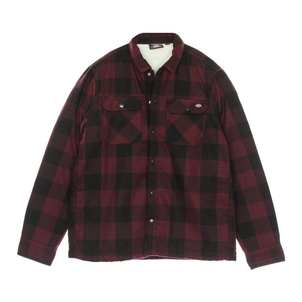 Sherpa Lined Padded Shirt Maroon