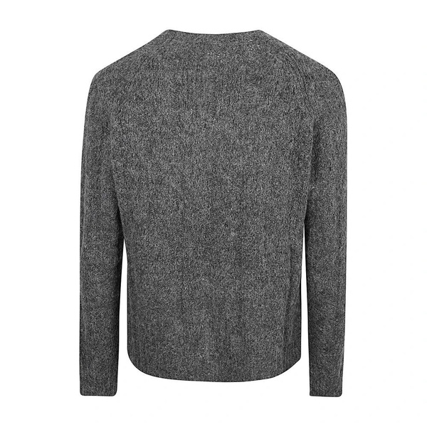 Gray Ribbed Wool Sweater