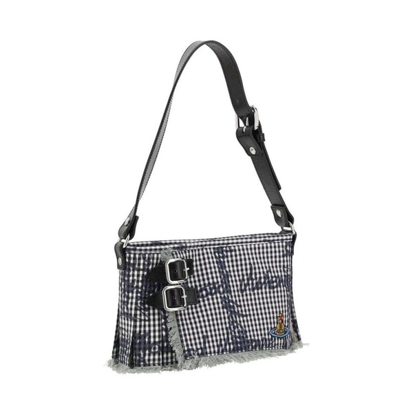 Plaid Shoulder Bag with Zipper Closure
