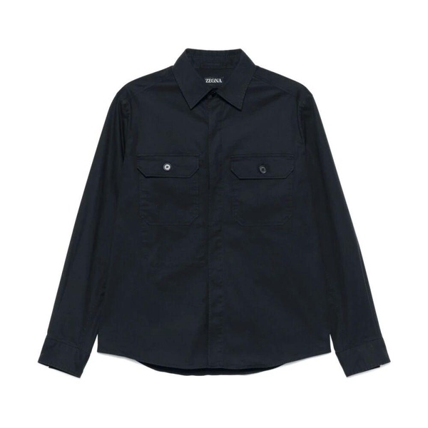 Navy Blue Button-Up Shirt