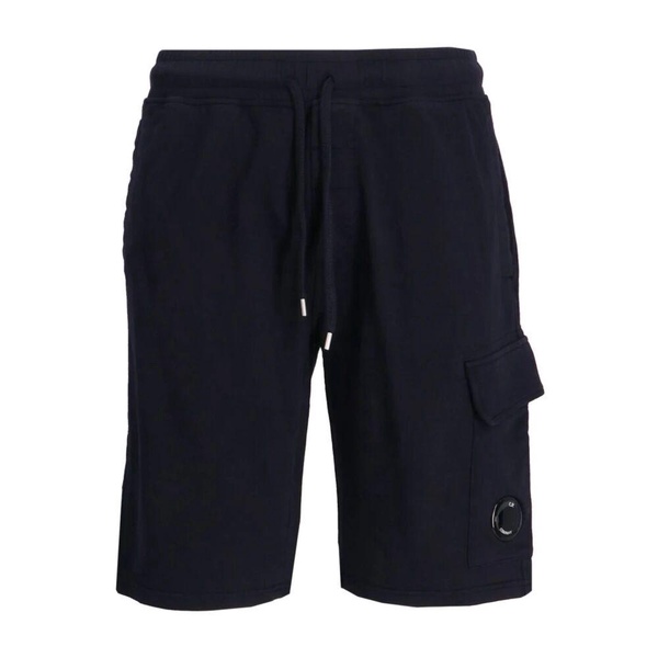 Blue Fleece Shorts with Lens Detail