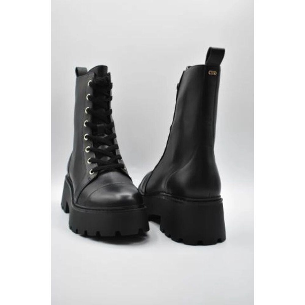 Black Lace-Up Shoes for Women