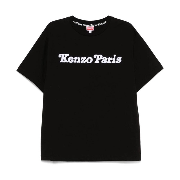 Black Cartoon Print Crew Neck T-shirt