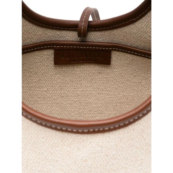 Leather Brown Bags with Tie-Top Fastening