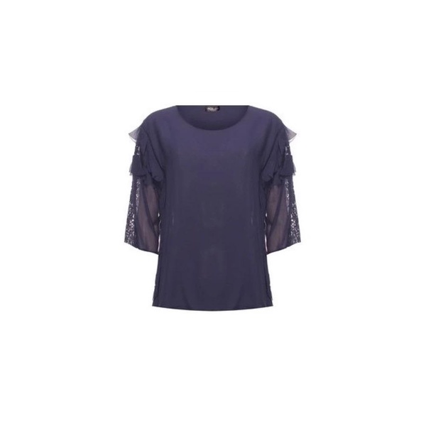 Indigo Lace Sleeve Top