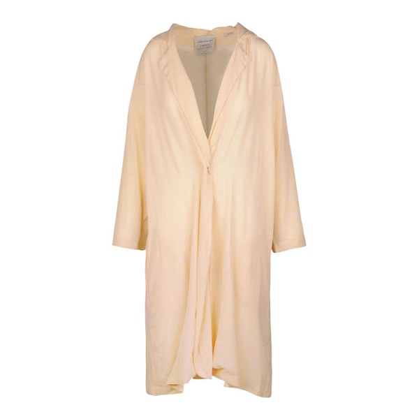 Crepe Coat with Pointed Collar