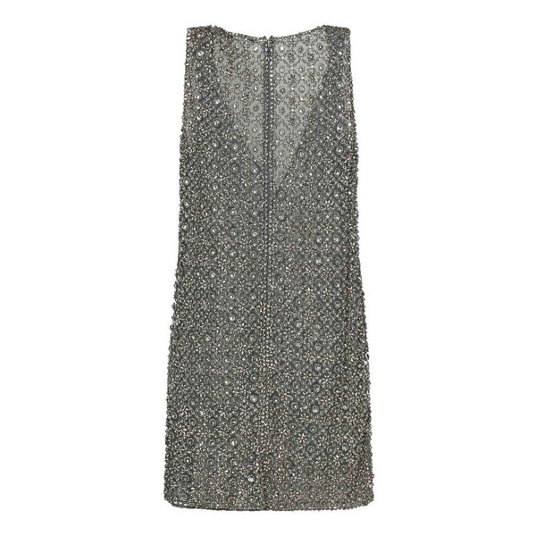 Grey Crystal Bead Embroidered Dress