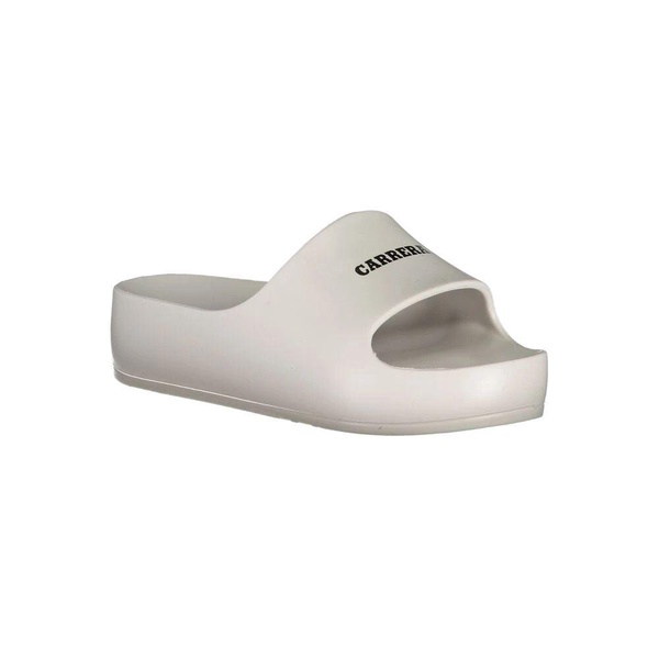 White Polyethylene Platform Slippers with Logo