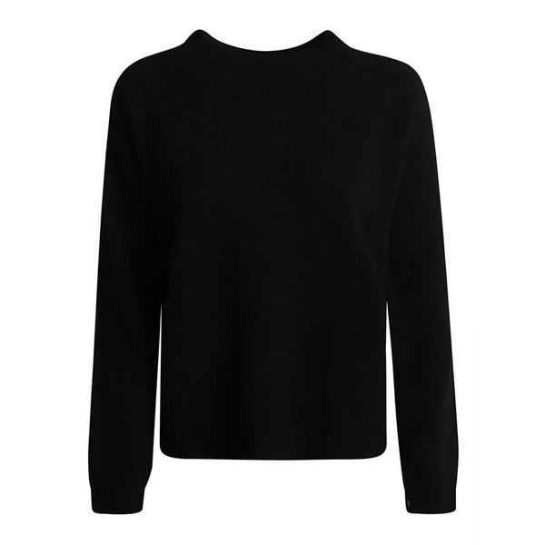 Black Knitted Crew Neck Sweatshirt