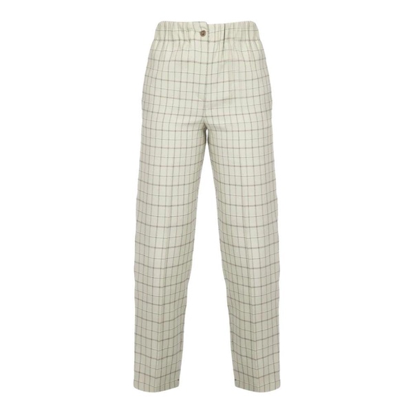Cotton blend straight leg pants