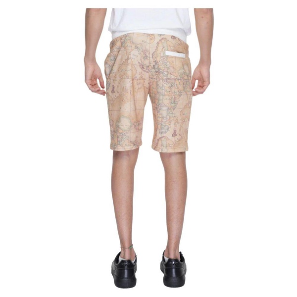 Beige Printed Men's Shorts with Pockets