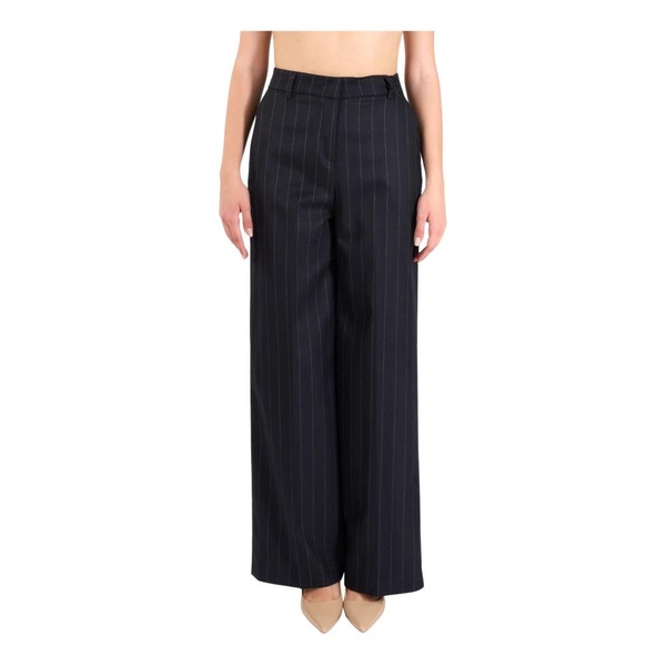 High-waisted wide-leg trousers