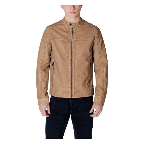 Beige Zip-Up Jacket with Pockets