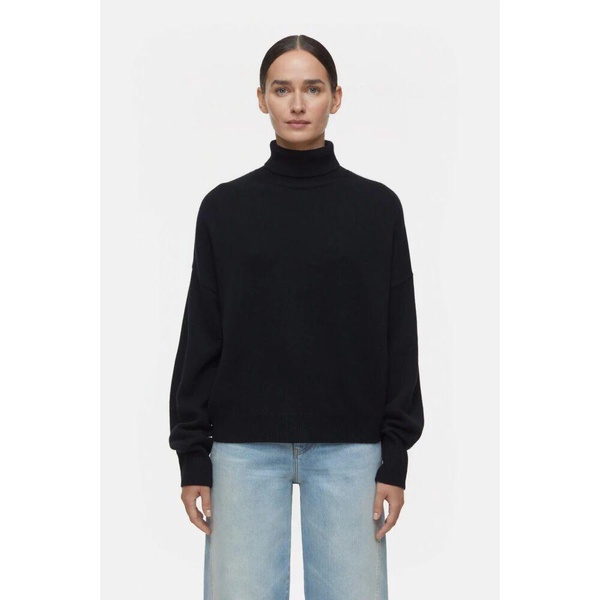 Relaxed High Neck Cashmere Merino Blend Sweater