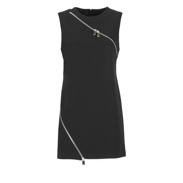 Black Sleeveless Dress with Asymmetric Zip