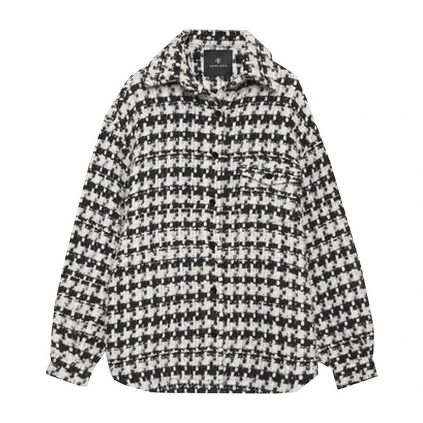 Smart Tweed Jacket with Collar and Chest Pocket