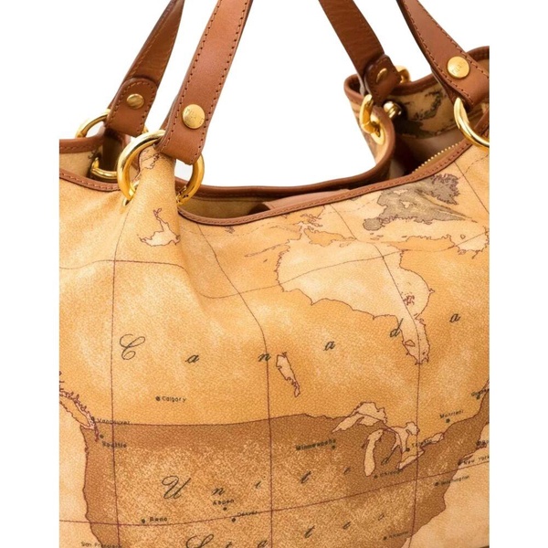 Classic Geo Print Handbag with Adjustable Strap