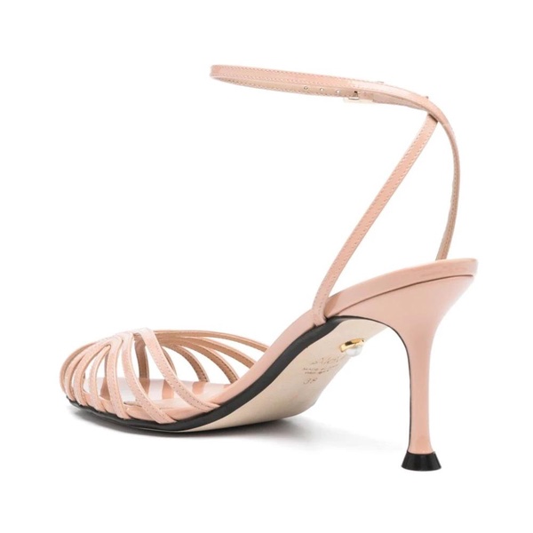 Pink Heel Sandals with Ankle Strap