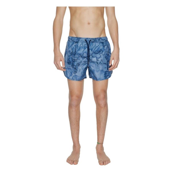 Blue Printed Swimwear with Laces