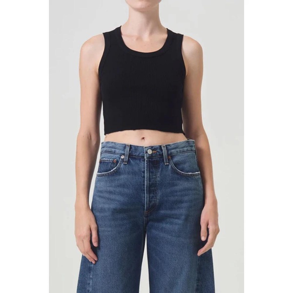 Ribbed Tank Top with Sporty Cut