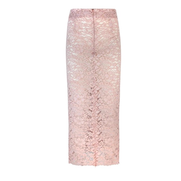 Pink Skirt High Waist Zip Closure